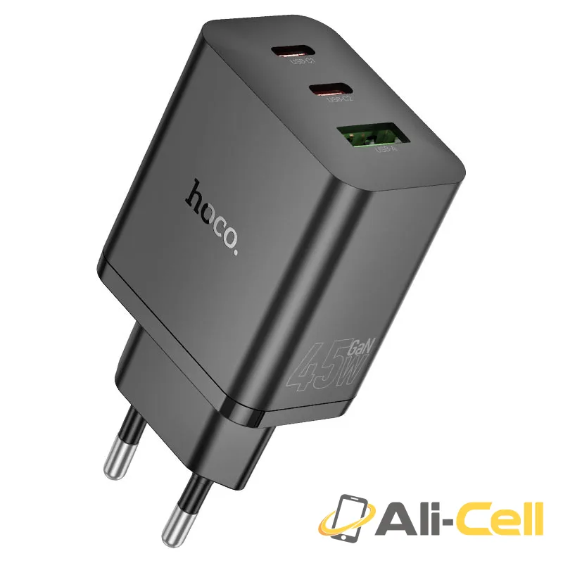 Wall charger “N50 Scenery” PD45W EU cable set (N50 Black, Single) — 2