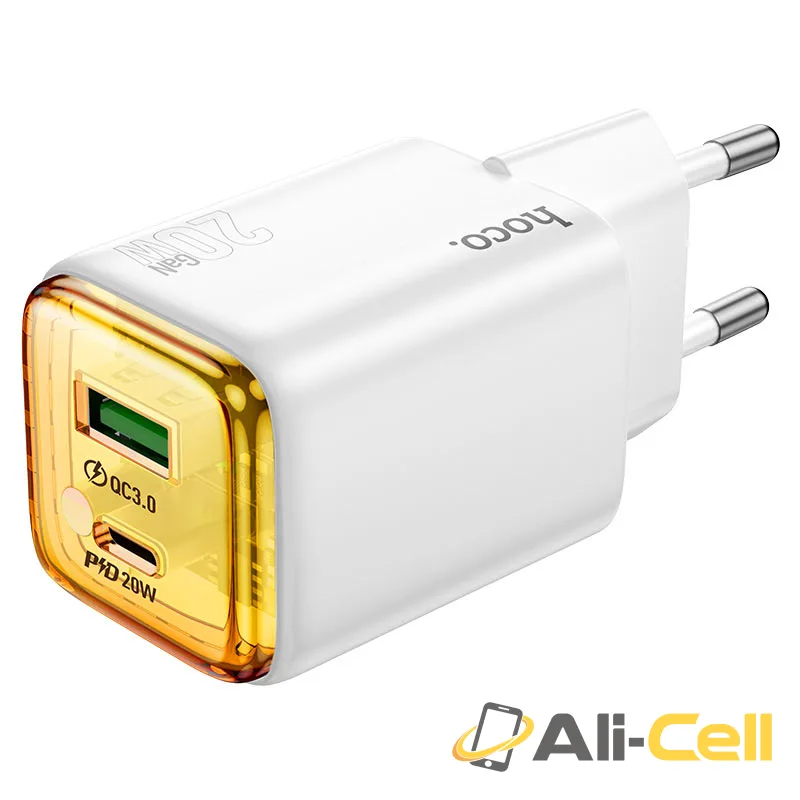 Wall charger “N52 Monsoon” PD20W + QC3.0 EU cable set (N52 White, Single)