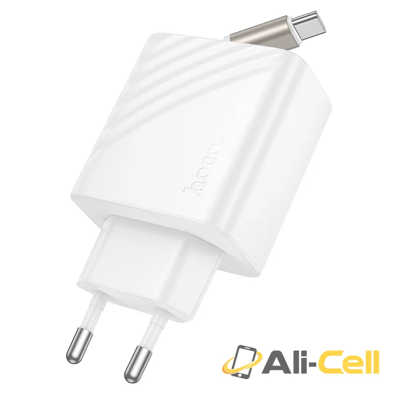 Wall charger “N57 Full” PD20W EU retractable cable (N57 Black) — 4