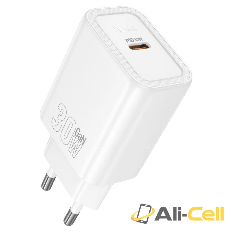 Wall charger “N62 Gentle” PD30W EU cable set (N62 White, Single) — 2