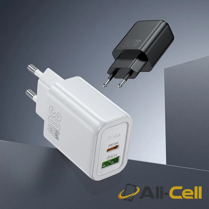 Wall charger “N63 Gentle” PD30W + QC3.0 EU cable set (N63 Tc Tc Black, Set With Type C To Type C Cable) — 7