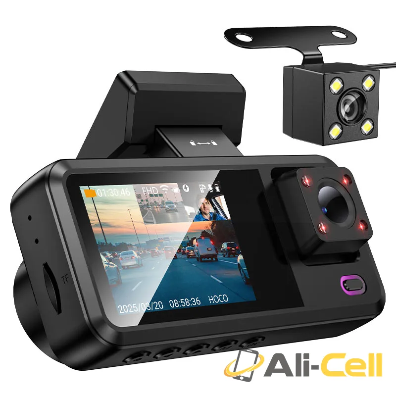 Dash cam “DV15” tri-channel driving recorder (Dv15 Black)