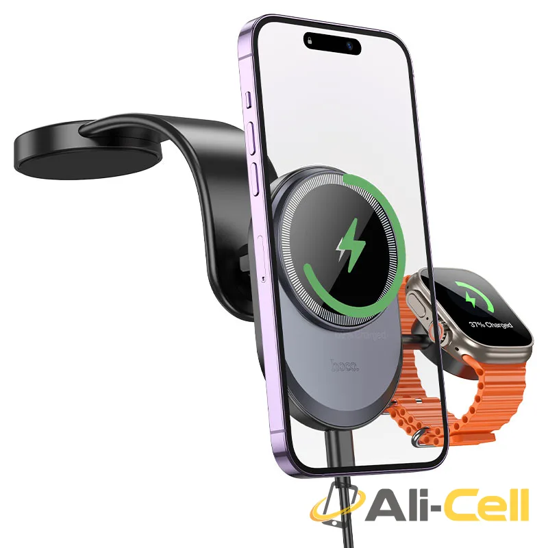 Car wireless charger “HW28 Excelso” 2-in-1 for dashboard (Hw28 Black Grey) — 3