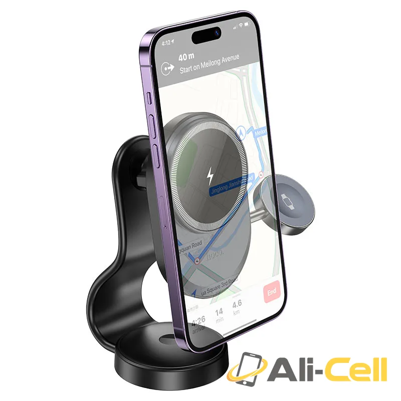 Car wireless charger “HW28 Excelso” 2-in-1 for dashboard (Hw28 Black Grey) — 5