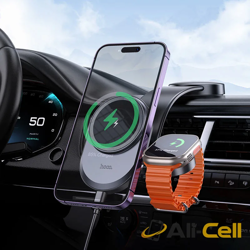 Car wireless charger “HW28 Excelso” 2-in-1 for dashboard (Hw28 Black Grey) — 7