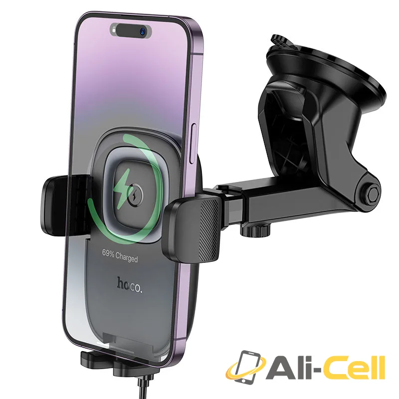 Car wireless charger “HW32 Crown” for dashboard (Hw32 Black Metal Grey) — 4