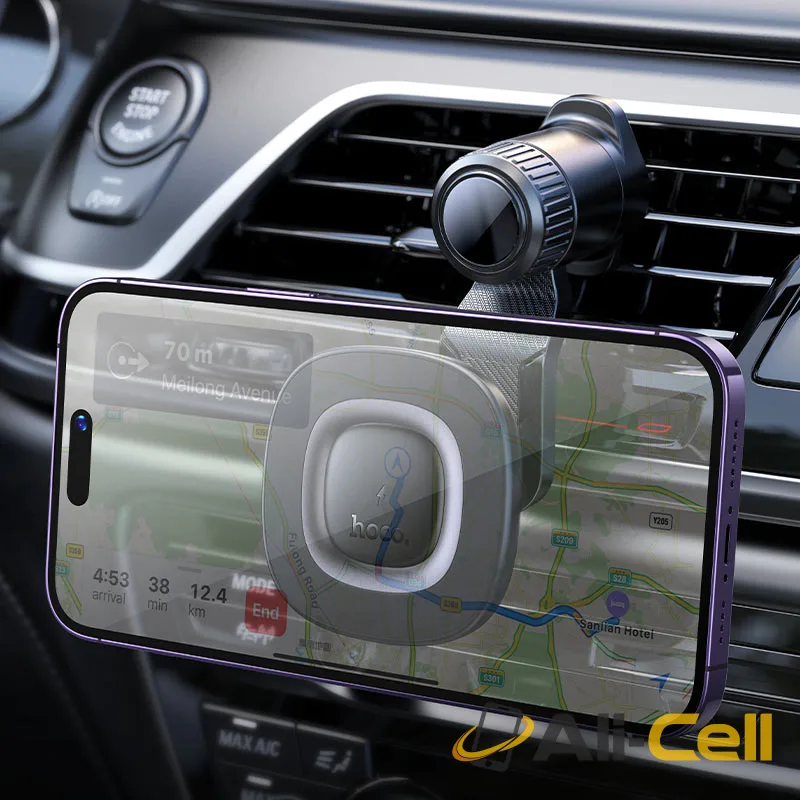 Car wireless charger “HW30 Crown” for air outlet (Hw30 Black Metal Grey) — 7