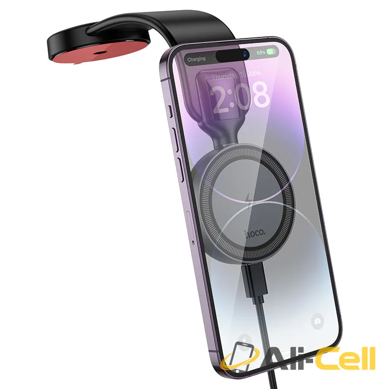 Car wireless charger “HW29 Totem” for dashboard (Hw29 Black Metal Grey) — 3