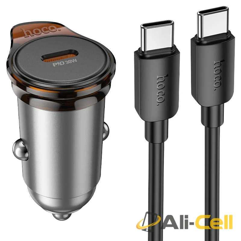 Car charger “NZ16 Rigorous” 30W cable set (Nz16 Tc Tc Metal Grey, Set With Type C To Type C Cable)
