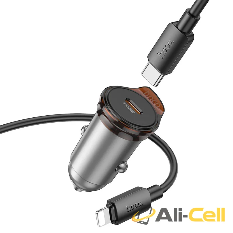 Car charger “NZ16 Rigorous” 30W cable set (Nz16 Tc Ip Metal Grey, Set With Type C To Ip Cable) — 4