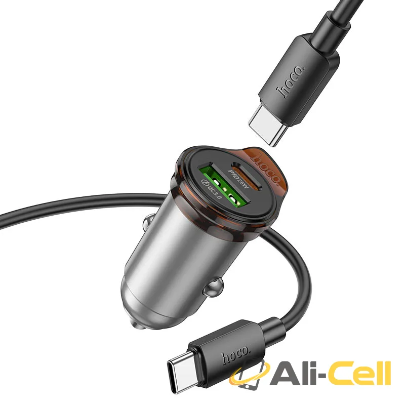 Car charger “NZ16A Rigorous” 43W cable set (Nz16a Tc Tc Metal Grey, Set With Type C To Type C Cable) — 3