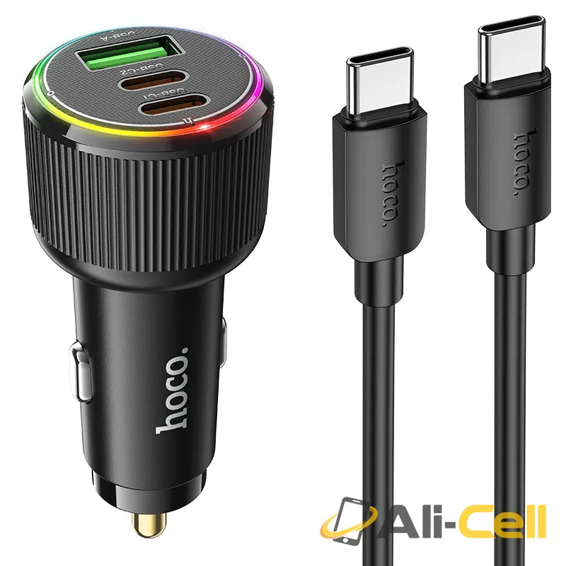 Car charger “NZ17 Avant-garde” 75W cable set (Nz17 Tc Tc Black, Set With Type C To Type C Cable)