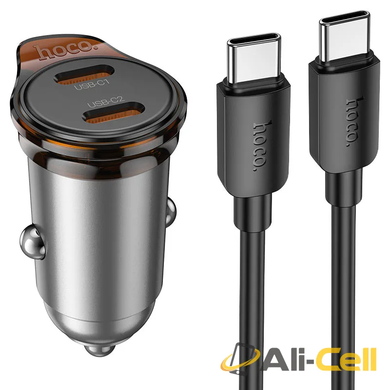 Car charger “NZ16B Rigorous” 45W cable set (Nz16b Tc Tc Metal Grey, Set With Type C To Type C Cable)