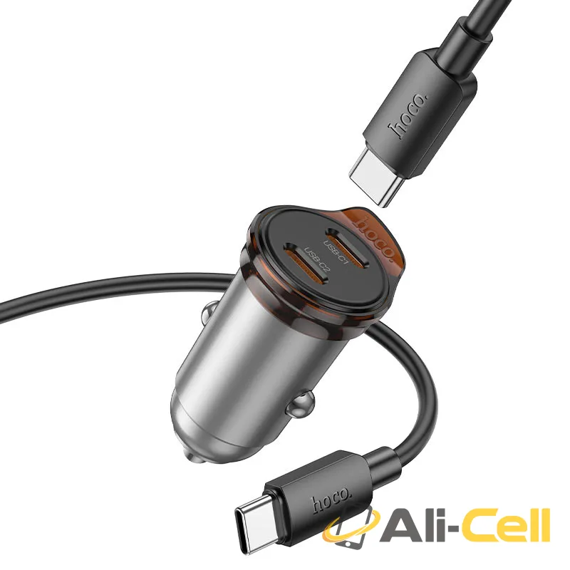 Car charger “NZ16B Rigorous” 45W cable set (Nz16b Tc Ip Metal Grey, Set With Type C To Ip Cable) — 3