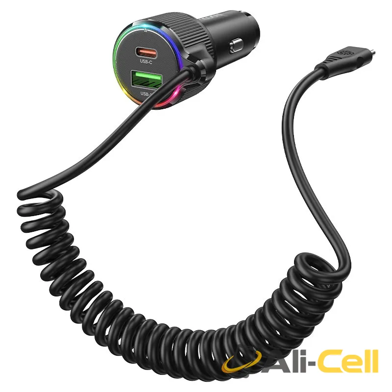 Car charger “NZ17A Avant-garde” 50W with cable (Nz17a Black) — 3