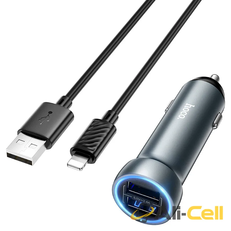 Car charger “Z54 Prosperous” 15.5W cable set (Z54 Ip Metal Grey, Set With Ip Cable)