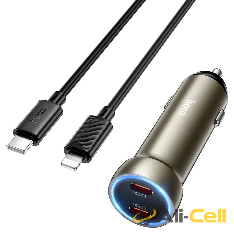 Car charger “Z54B Prosperous” 60W cable set (Z54b Tc Ip Gold, Set With Type C To Ip Cable)