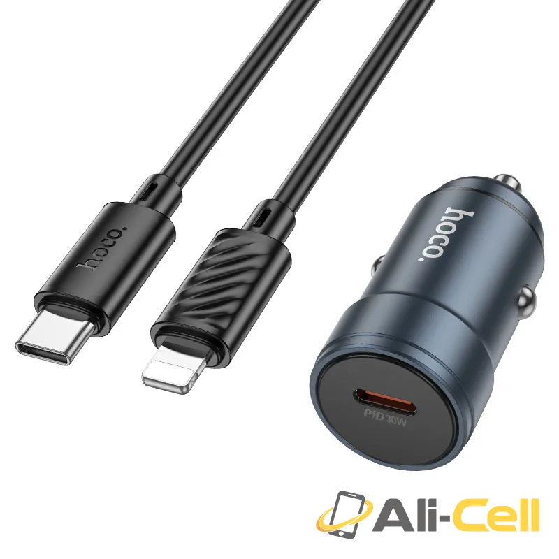 Car charger “Z57 Glorious” 30W cable set (Z57 Tc Ip Metal Grey, Set With Type C To Ip Cable)
