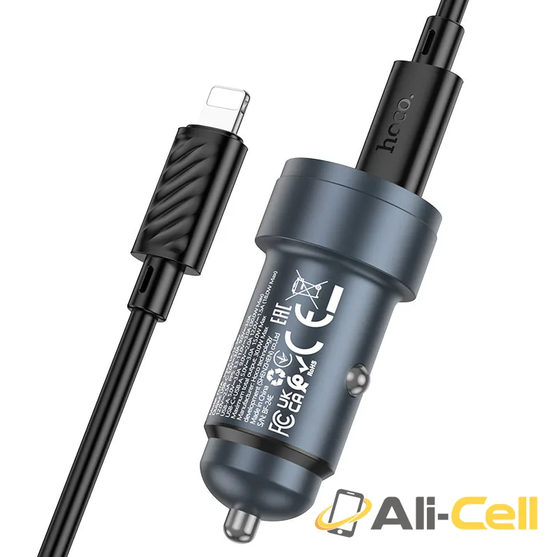 Car charger “Z57A Glorious” 30W cable set (Z57a Tc Ip Metal Grey, Set With Type C To Ip Cable) — 5