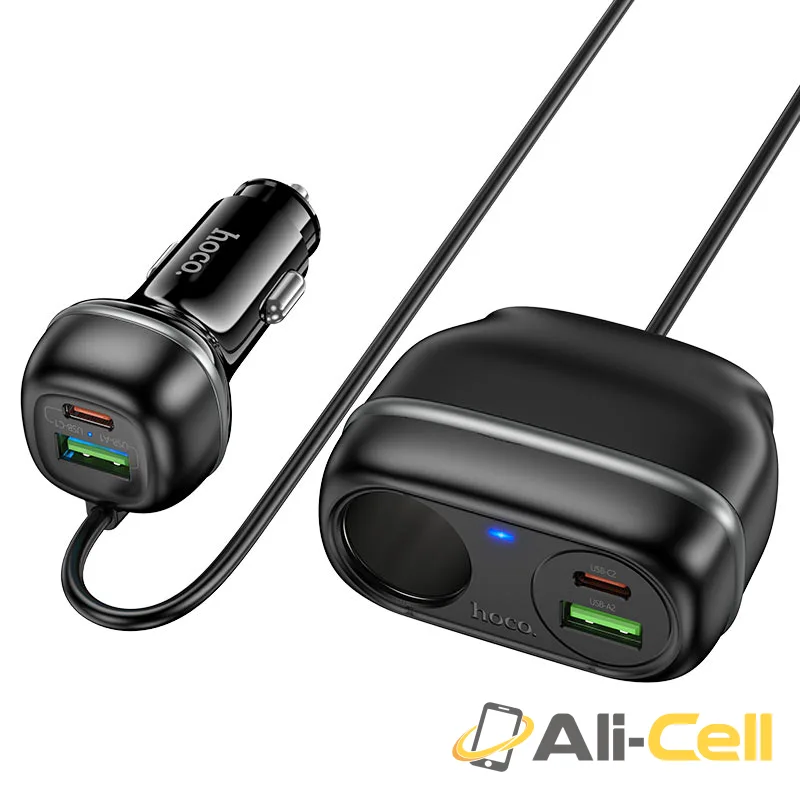 Car charger “Z59A Rank” 96W + 1×cigarette lighter slot (Z59a Black) — 2
