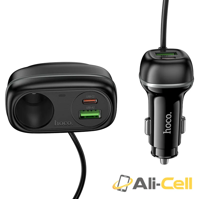 Car charger “Z59A Rank” 96W + 1×cigarette lighter slot (Z59a Black) — 5