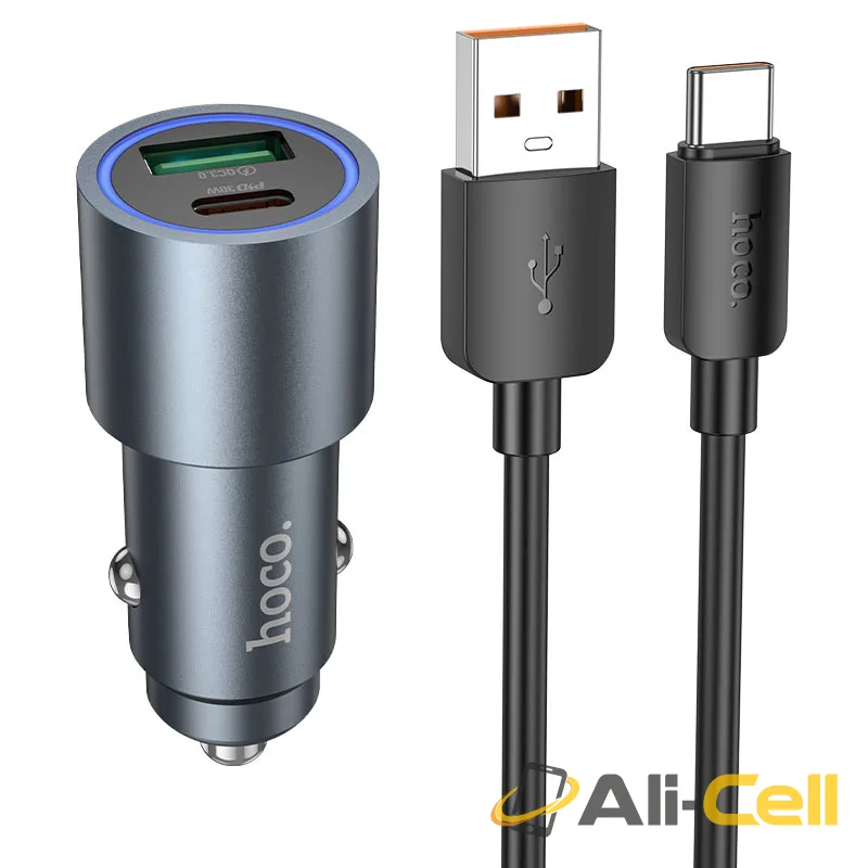 Car charger “Z60 Bloom” 48W cable set (Z60 Tc Metal Grey, Set With Type C Cable)