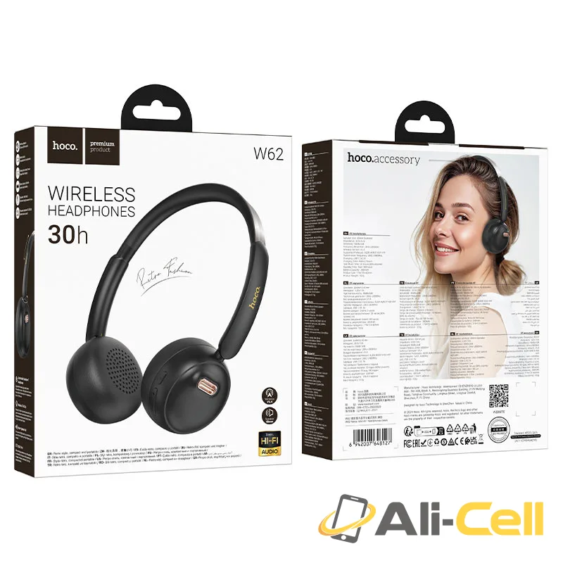 Headphones “W62 Verso” wireless (W62 Black) — 8