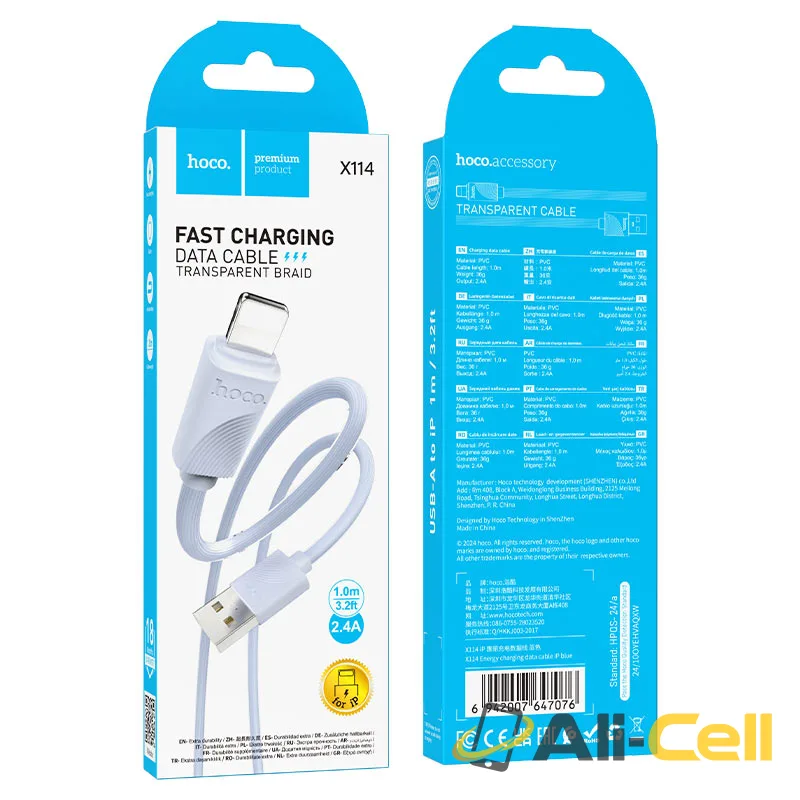 Cable USB to iP “X114 Energy” (X114 Ip White, 1.0m) — 8