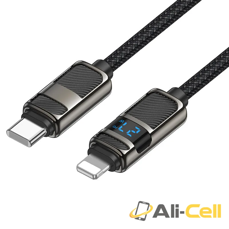 Cable Type-C to iP “U137 Line” PD 27W fast charge (U137 Tc Ip Black, 1.2m) — 2