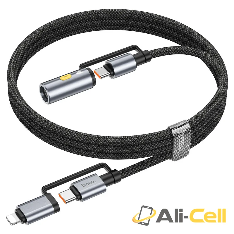 Cable Type-C / iP to Type-C / cigarette lighter “U138” 60W (U138 Tc Ip Tc Cig Black, 1.2m) — 4