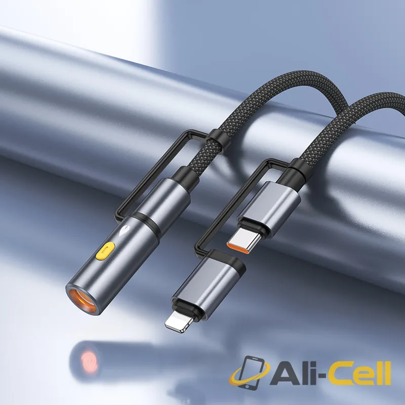 Cable Type-C / iP to Type-C / cigarette lighter “U138” 60W (U138 Tc Ip Tc Cig Grey, 1.2m) — 8