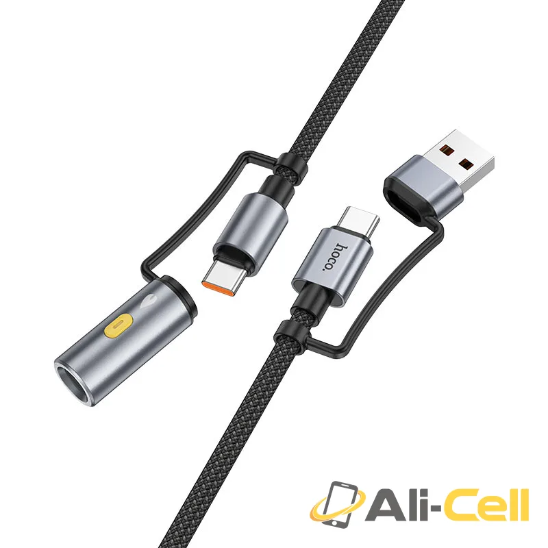 Cable Type-C / USB to Type-C / cigarette lighter “U138” 60W (U138 Usb Tc Tc Cig Black, 1.2m) — 2