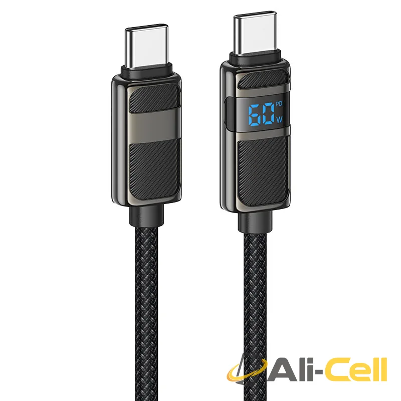 Cable Type-C to Type-C “U137 Line” PD 60W fast charge (U137 Tc Tc Black, 1.2m)