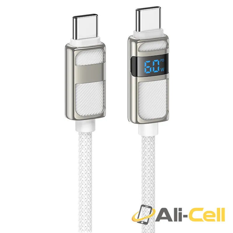 Cable Type-C to Type-C “U137 Line” PD 60W fast charge (U137 Tc Tc White, 1.2m)