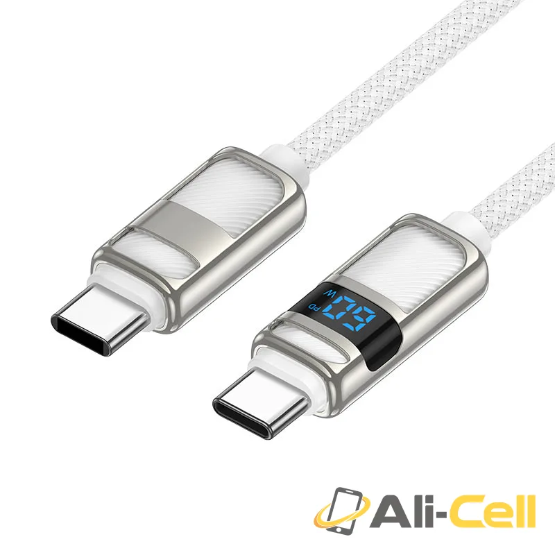 Cable Type-C to Type-C “U137 Line” PD 60W fast charge (U137 Tc Tc White, 1.2m) — 2