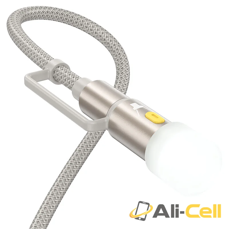 Cable Type-C / USB to Type-C / LED flashlight “U138” 60W (U138 Usb Tc Tc Led Black, 1.2m) — 5