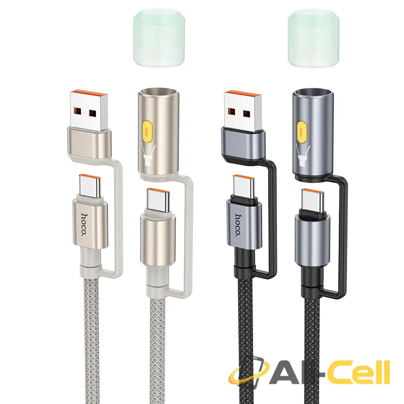 Cable Type-C / USB to Type-C / LED flashlight “U138” 60W (U138 Usb Tc Tc Led Black, 1.2m) — 6