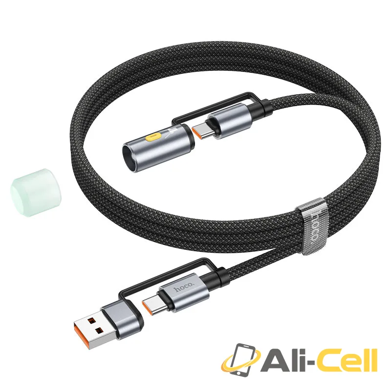 Cable Type-C / USB to Type-C / LED flashlight “U138” 60W (U138 Usb Tc Tc Led Grey, 1.2m) — 4
