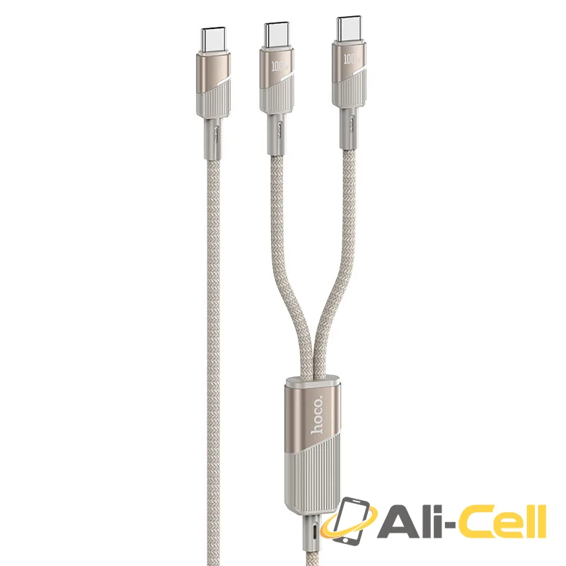 Cable Type-C to 2 × Type-C “U139” 100W (U139 Tc Tc Tc Gold, 1.2m)