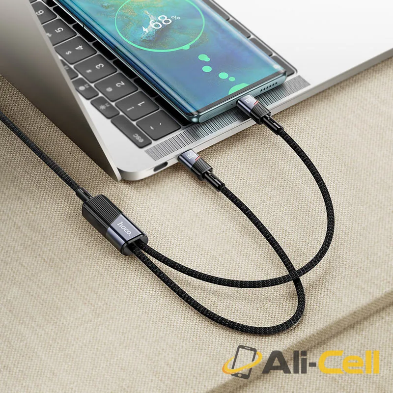 Cable Type-C to 2 × Type-C “U139” 100W (U139 Tc Tc Tc Gold, 1.2m) — 7
