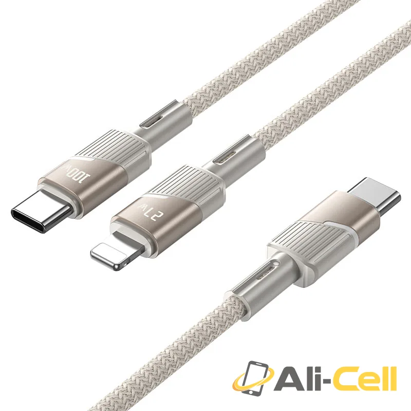Cable Type-C to iP / Type-C “U139” 100W (U139 Tc Tc Ip Black, 1.2m) — 3