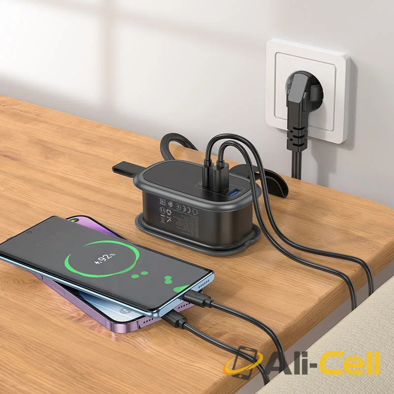 Power strip “NS6 Sharp” 3 ports + 1 socket EU / GER (Ns6 Black) — 7