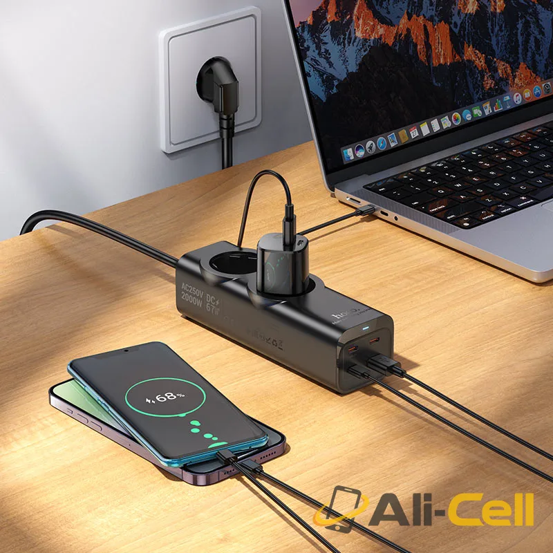 Power strip “NS10 Wisdom” PD67W 4 ports + 2 sockets EU / GER (Ns10 Black) — 7