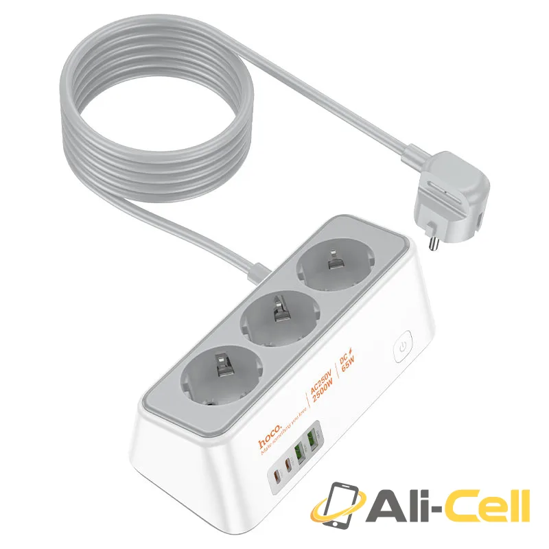 Power strip “AC23 Prominent” PD65W 4 ports + 3 sockets EU / GER (Ac23 White) — 3