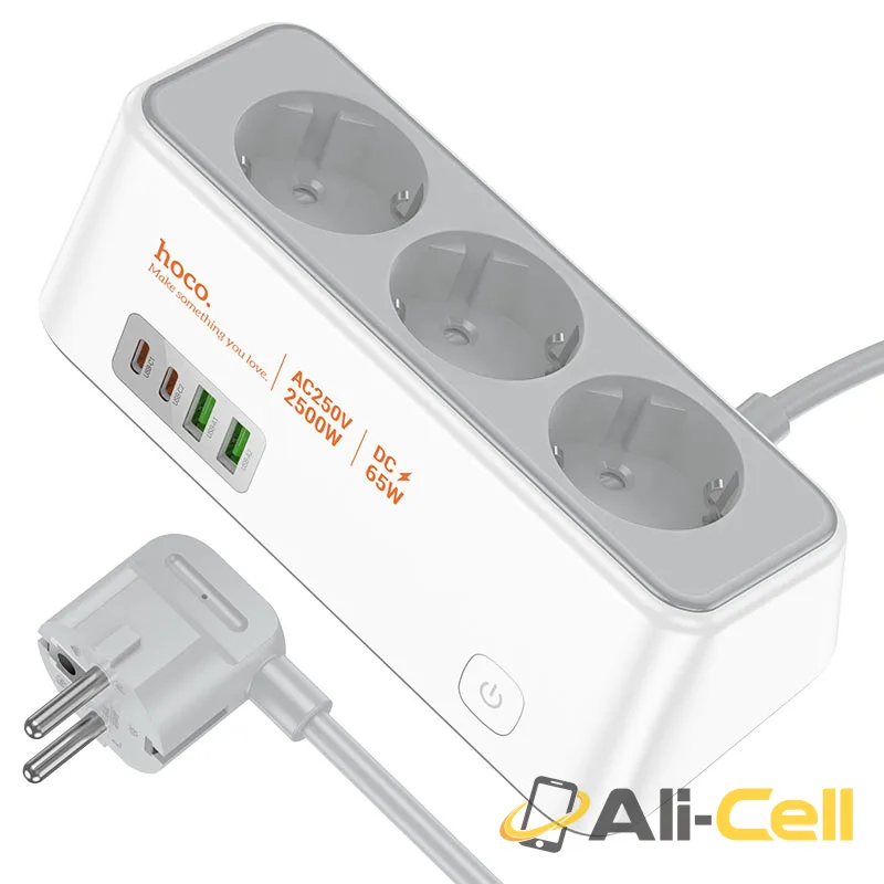 Power strip “AC23 Prominent” PD65W 4 ports + 3 sockets EU / GER (Ac23 White) — 4