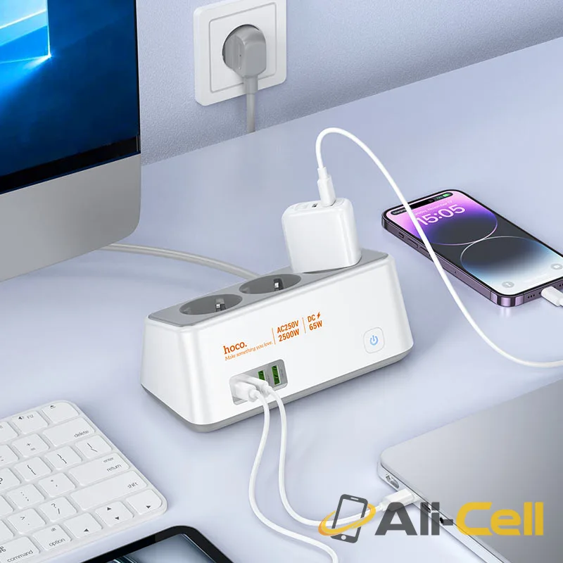 Power strip “AC23 Prominent” PD65W 4 ports + 3 sockets EU / GER (Ac23 White) — 7