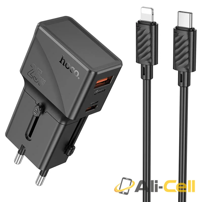 Conversion charger “AC24 Mini” PD25W EU / US / UK / AU (Ac24 Tc Ip Black, Set With Type C To Ip Cable)