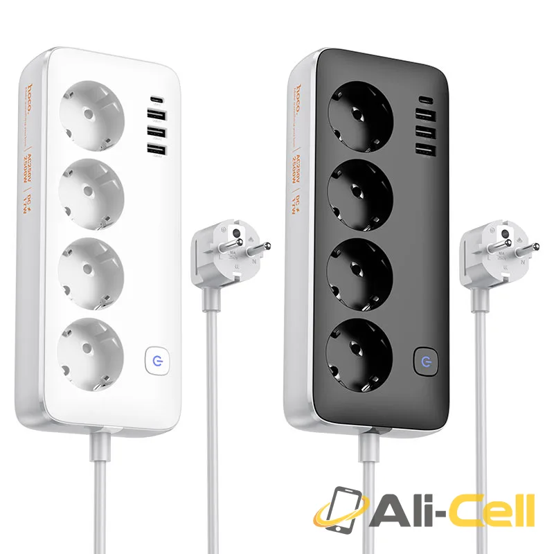Power strip “AC21 Sunlight” 4 ports + 4 sockets EU / GER (Ac21 Black, 3m) — 6