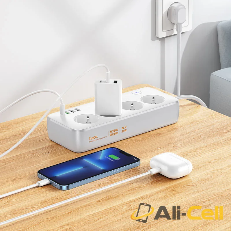 Power strip “AC22 Sunlight” PD30W 4 ports + 4 sockets EU / GER (Ac22 Black, 1.5m) — 7