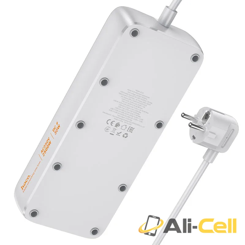 Power strip “AC22 Sunlight” PD30W 4 ports + 4 sockets EU / GER (Ac22 White, 1.5m) — 5